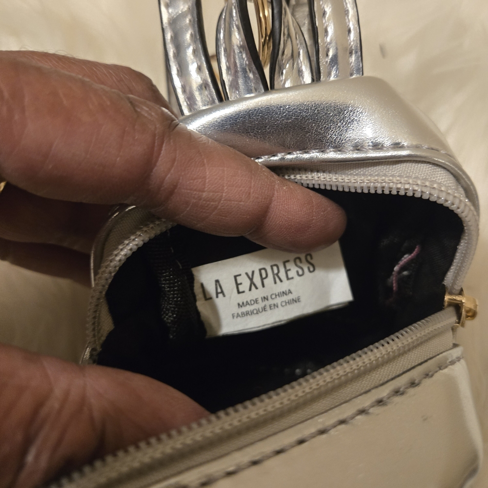 Silver Quilted Mini Backpack - Picture 4 of 7